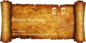 Reiss Dorina névjegykártya